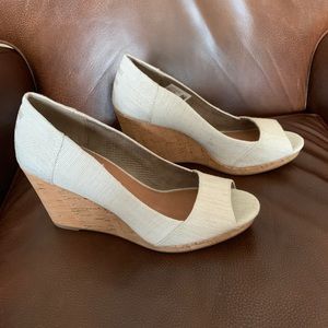 TOMS Stella Peep Toe Wedges